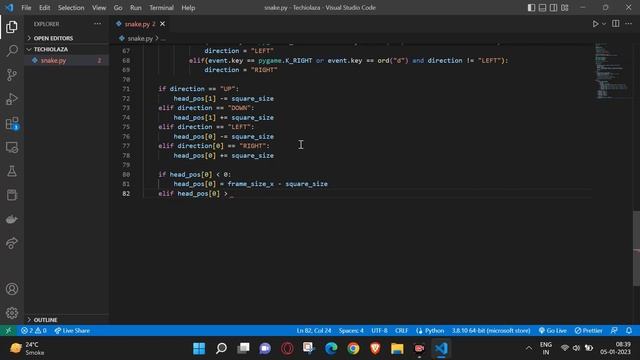Coding a Snake Game in Python | ASMR Programming - No Talking