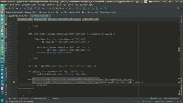 Android Kotlin Usage Tutorial #028 - AutoCompleteTextView смотреть онлайн