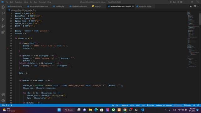 Program the advanced product searching process including pagination. Part 20