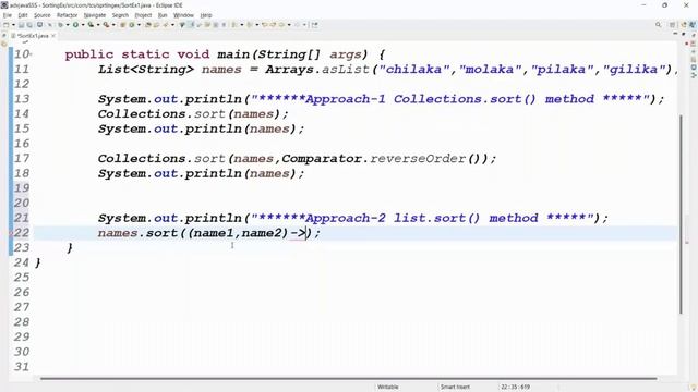 COREJAVA || JAVA-8 FEATURES || Session=8 || DATA SORTING sort() method  || Mr. RATAN SIR