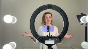 Обзор на кольцевую лампу и видео-свет. Скидка 1000₽ для моих учеников на покупку лампы.