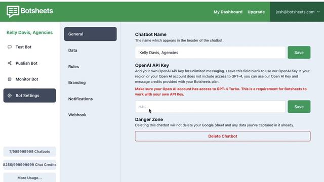 How to use your own OpenAI API Key with your chatbot смотреть онлайн