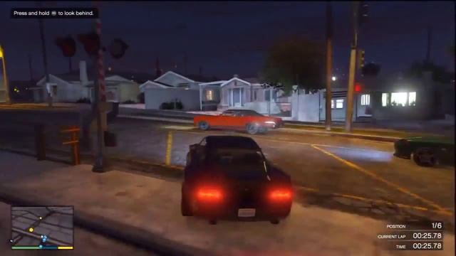Ночные гонки по ночному городу в GTA 5