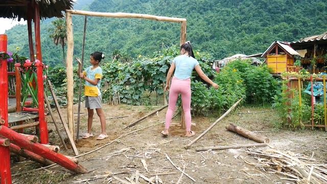 Making a swing, a play area for my daughter (Ep 3) - OFF GRID FARM | my free life смотреть онлайн