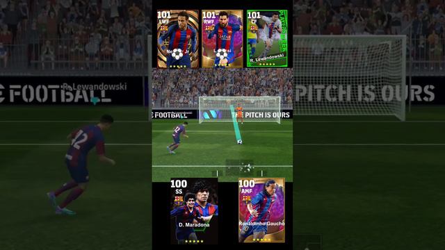 Barcelona Legends Penalty Challenge #efootball #neymar #messi #lewandowski #maradona #ronaldinho