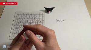 KUROMI, Sanrio Character, soft polymer clay tutorial