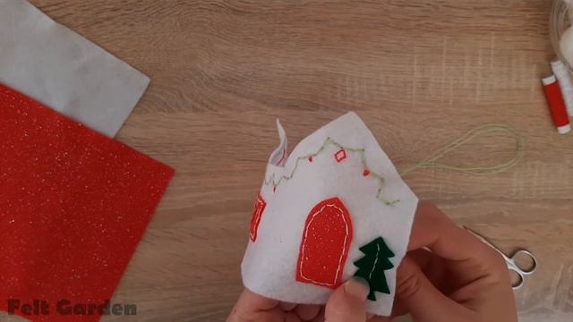 Объёмный фетровый домик. DIY felt house.
