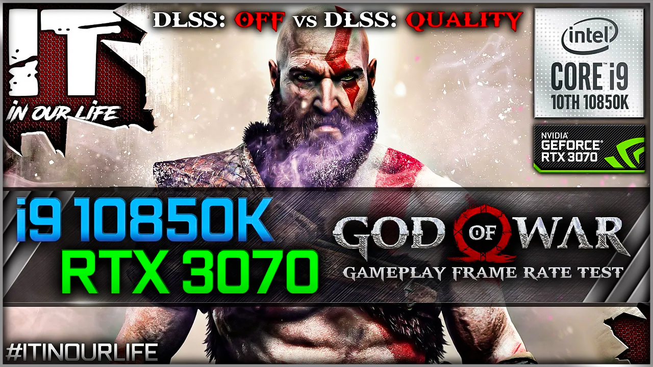 God of War | i9 10850K + RTX 3070 | Gameplay | Frame Rate Test | 1080p, 1440p, 2160p