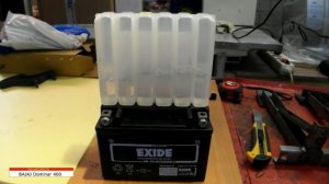 Баджадж Доминар 400 Заливаем АКБ