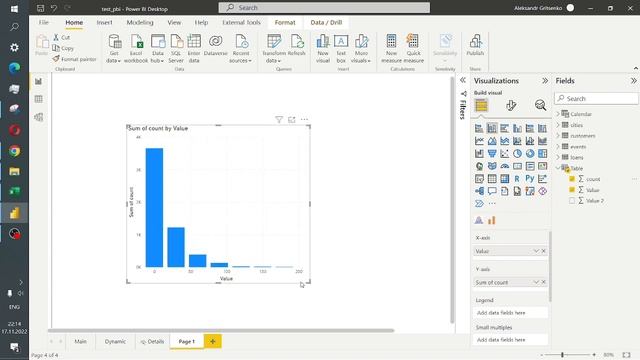 Как построить гистограмму в Power BI с динамическим промежутком? смотреть онлайн