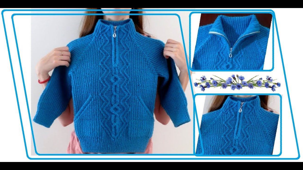 Джемпер с замком. Часть 2. Росток. Вшиваем замок. смотреть онлайн