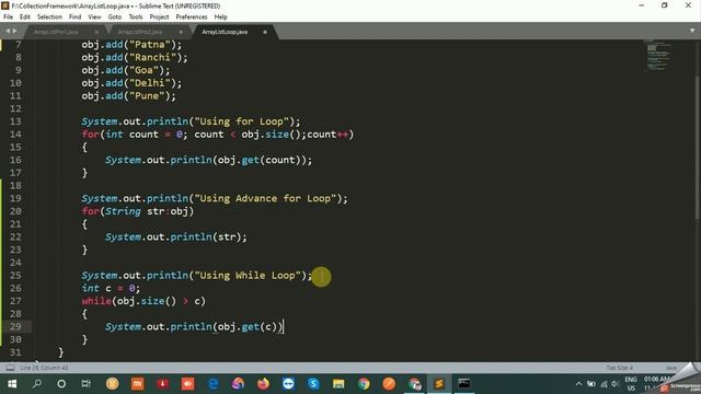 #1.5 Java Collections Framework in Hindi | How to loop ArrayList in Java