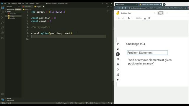 C04 : Add or remove values at given position in Array | Javascript Interviews | for beginners