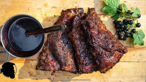 Ребрышки Барбекю BBQ с Глазурью и соусом из Черной смородины