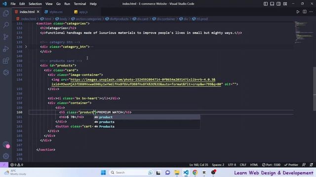 Build e commerce website project in html css javascript