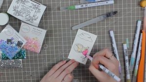 Zig Clean Color Brush Markers Color Along with Me & Card Tutorial // Katelyn Clary