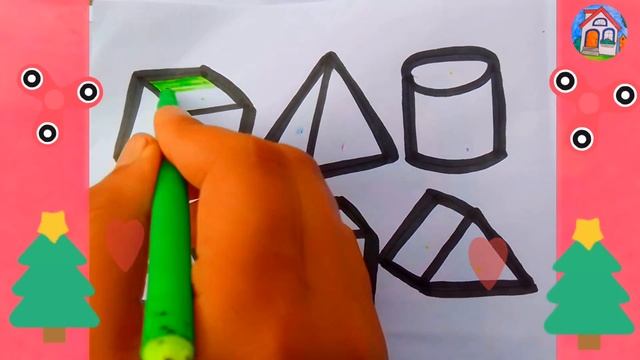 3D Geometric Shapes Drawing,Painting, Coloring for Kids | Improve Visual Perception Skills #289 смотреть онлайн