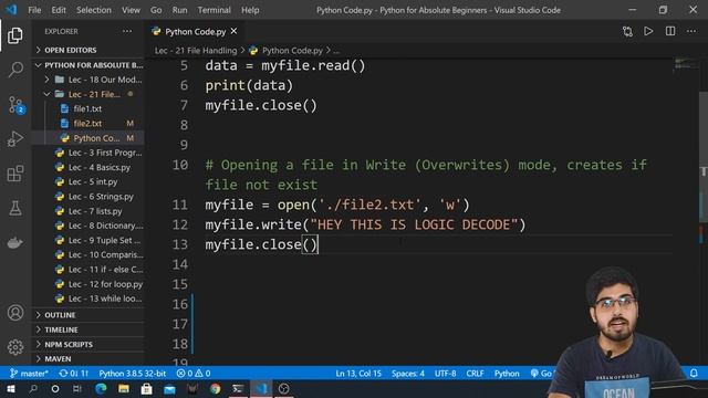 #21 File Handling in Python - Python for Absolute Beginners 2022