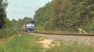 Тепловоз 2ТЭ116-987[a/s BE], с грузовым поездом, близ ст.Ливаны