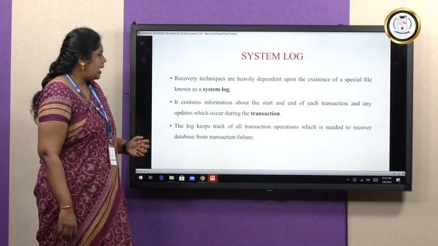 DATABASE RECOVERY TECHNIQUES - Dr.M.S.Roobini