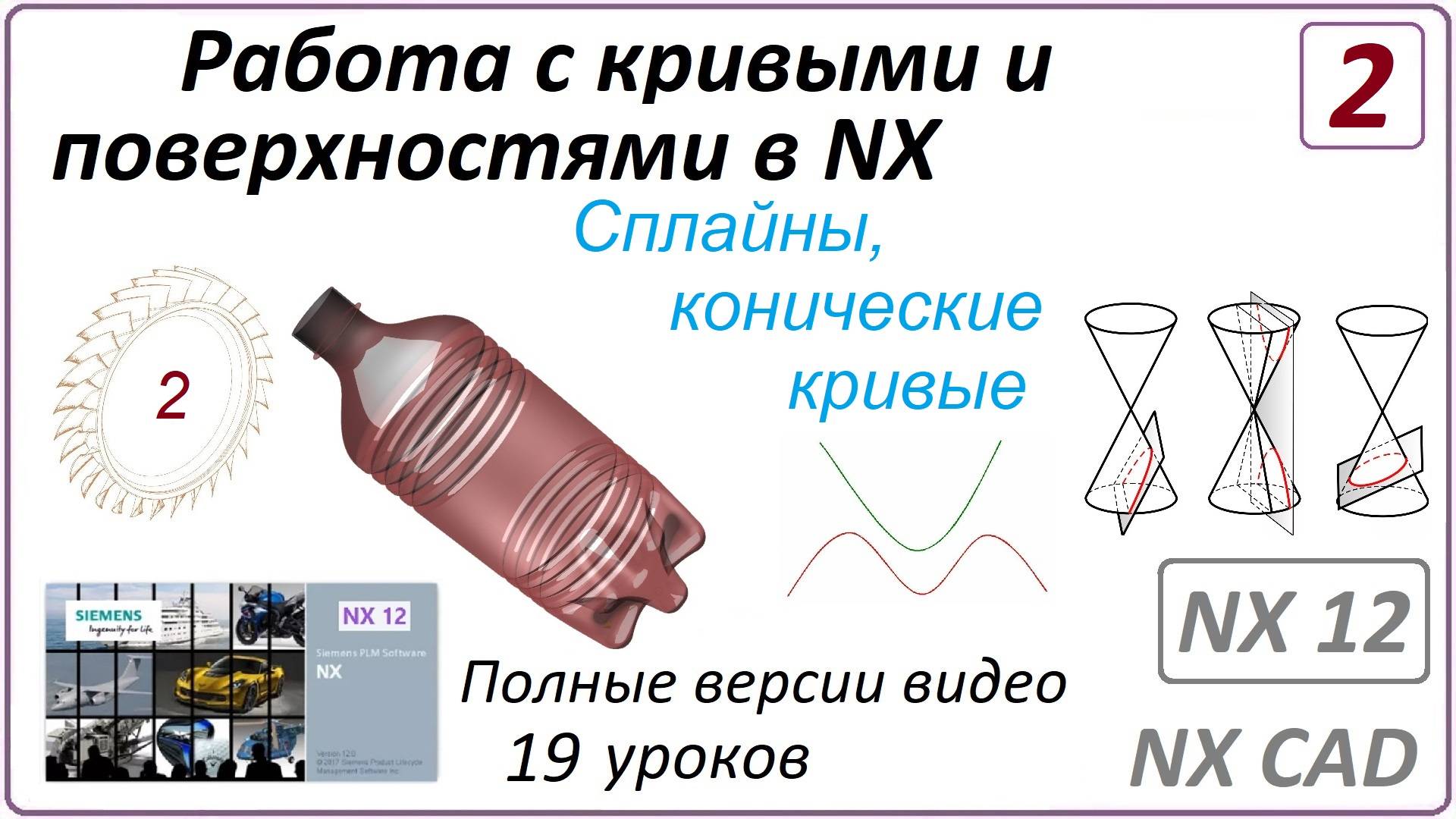 Работа с кривыми и поверхностями в NX. Урок 2. (Полный курс) Сплайны. Конические кривые