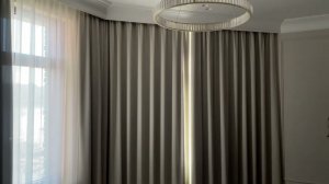 Прямые шторы на электрокарнизе. Кортинент.рф