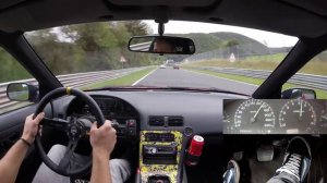 Nissan 200SX на мокрой Nürburgring Nordschleife