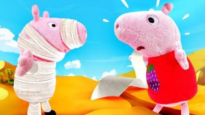 Свинка Пеппа ИГРУШКИ — Джордж превратился в мумию! Достаем сюрпризы из коробки на Хэллоуин!