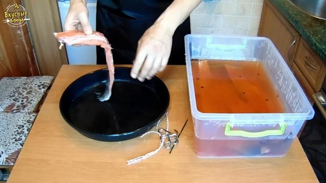 Вяленая красная рыба кижуч. Вялим дома