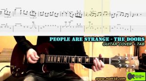 THE DOORS People Are Strange GUITAR COVER TAB Lesson | Tutorial | Intro Chords & Solo