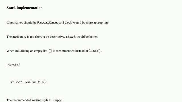 Codereview: User-defined Exceptions for Stack implementation