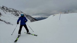 Катание на лыжах. Роза Хутор. Сочи.