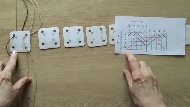 Рукоделие. Ткачество на дощечках. Плетение пояса: часть 1