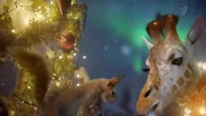 Жираф и белки - Новогодние заставки Первого канала 2020-2021