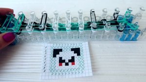 ПАНДА фреска из резинок на станке | Panda Rainbow Loom Bands
