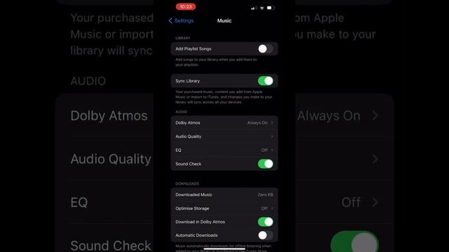 Apple music dolby Atmos Settings and play High Res audio songs