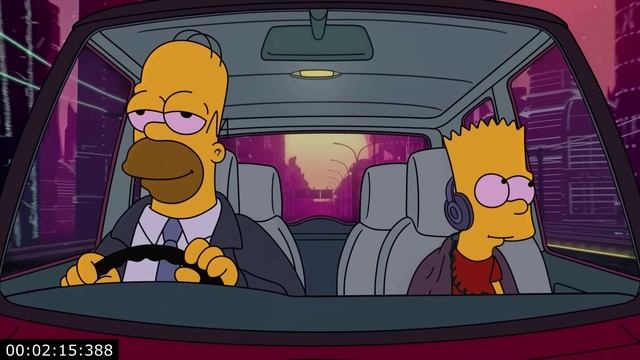 Simpsons chill music neon synthwave chillwave retrosynth.