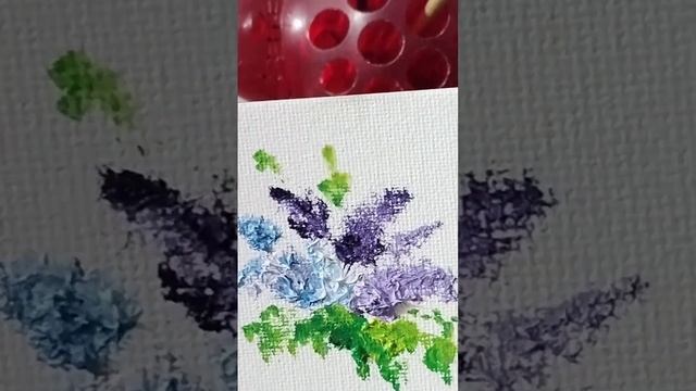 туториал процесс рисования цветы сирени маслом tutorial process flowers painting #shortsart #art #