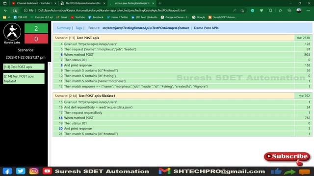 Karate Framework Tutorial | POST API/Webservices Automation | Request & Response JSON file | Part 6