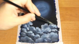 Ночной пейзаж гуашью для начинающих ПОЭТАПНО