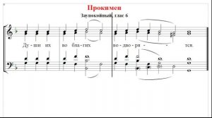 🎼 Прокимен Заупокойный, глас 6 (сопрано) Души их во благих водворятся