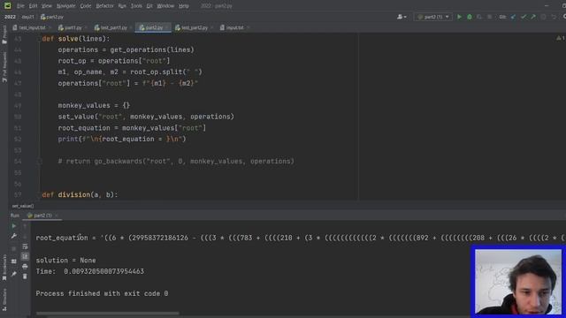 Advent of Code 2022, Day 21, Python Solution
