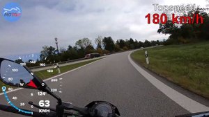 Kawasaki Z400 - TOPSPEED on AUTOBAHN - GPS 182km/h