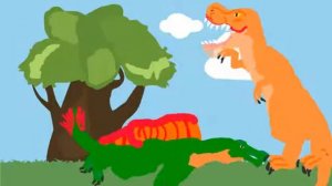 Мой мультфильм кто сильнее тирекс или спинозавр?