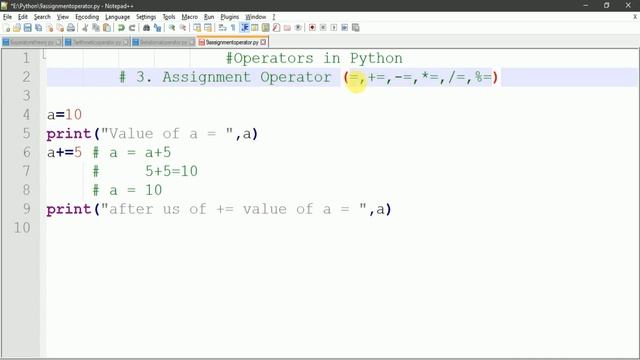 Assignment Operators in Python | Lecture - 9 | Detailed Video with Program | Coding with Pritam смотреть онлайн
