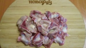 Тушеные куриные желудочки