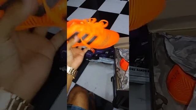 #Unboxing , Chuteira futsal adidas nemeziz tango 18 4 in masculina - laranja e preto