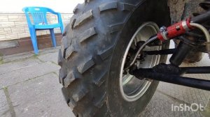 Поставил колеса от квадроцикла ямаха 12r, на китайский квадрик велс 150 кубов. вместо 10 дюймовых.