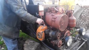 Заводим трактор с пускача