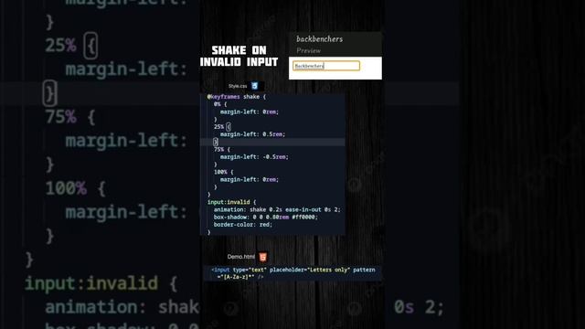 Shake on invalid input #coding #css3  #htmlcss #coding #html #business #webdesigner ...